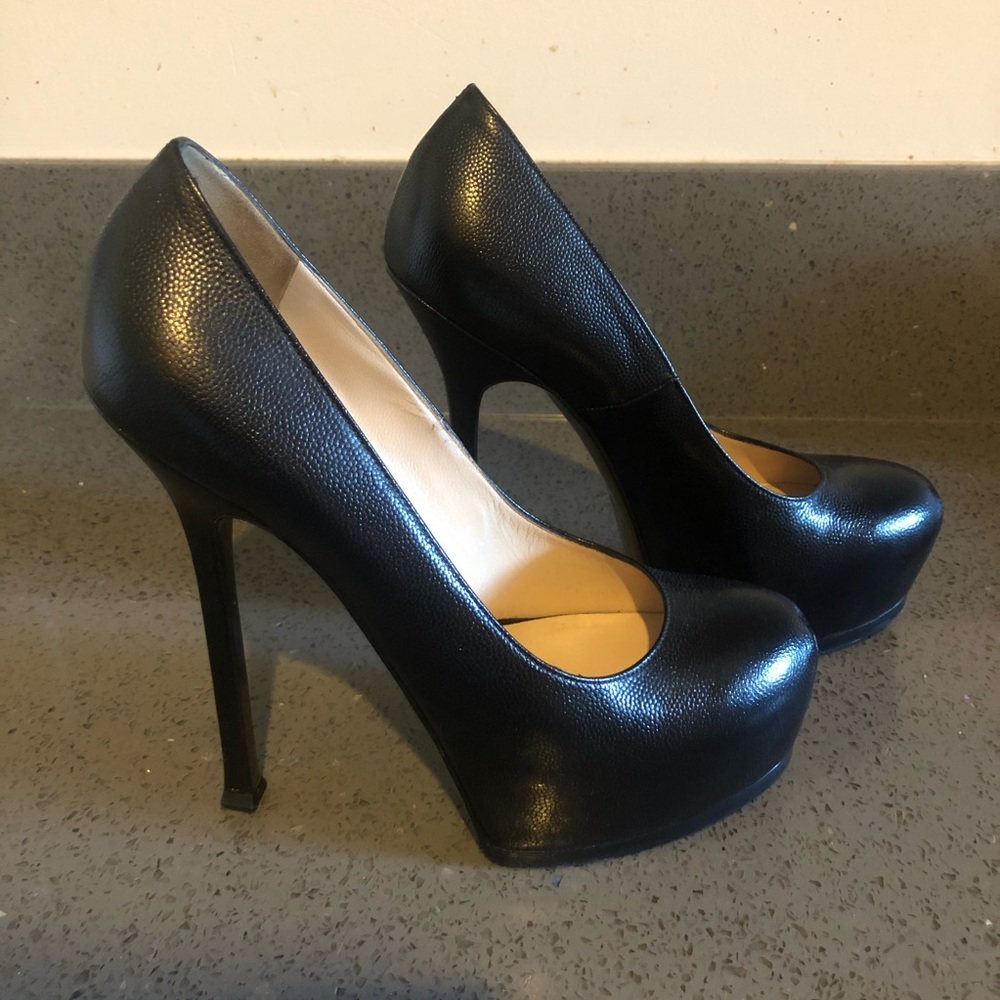 Black YSL Tribute Pumps